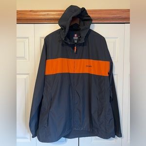 Men’s Chaps nylon lightweight jacket, black and orange in color, size 2XLT